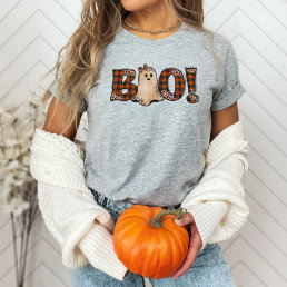 Boo Orange Plaid Halloween T-Shirt