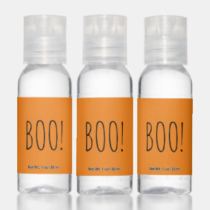 Boo orange simple typography funny cute Halloween Hand Sanitizer