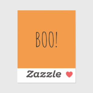 Boo orange spooky typography minimalist Halloween Sticker