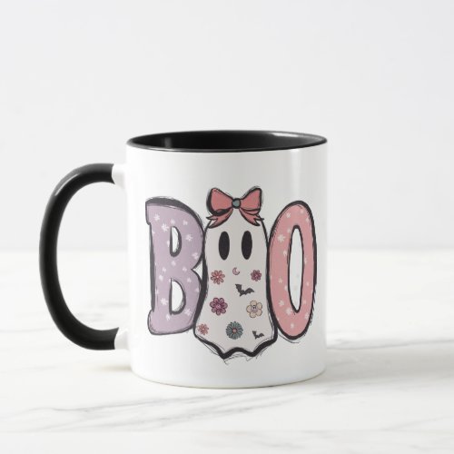 Boo _ Pastel and Cute Ghost Modern Halloween Mug