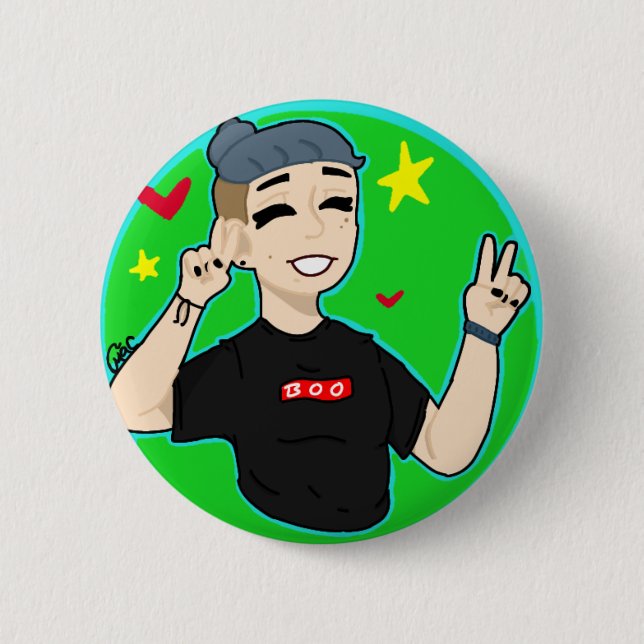 Boo peace kid button (Front)