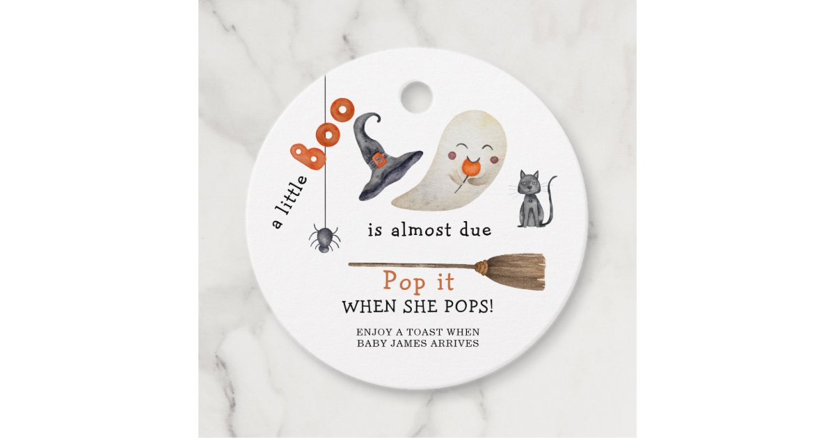 Boo Popi Boo - Pop it When she pops Favor Tags | Zazzle
