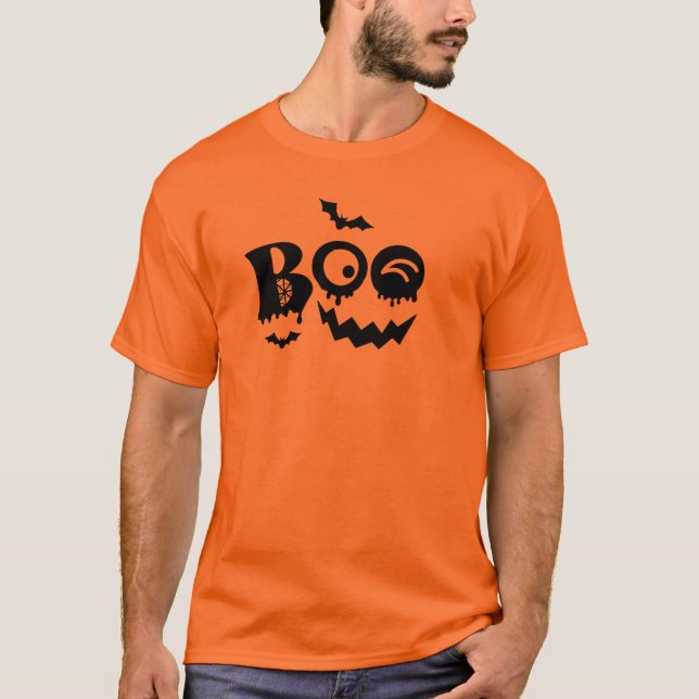 Boo Pumpkin Face Halloween T-Shirt Design (Front)