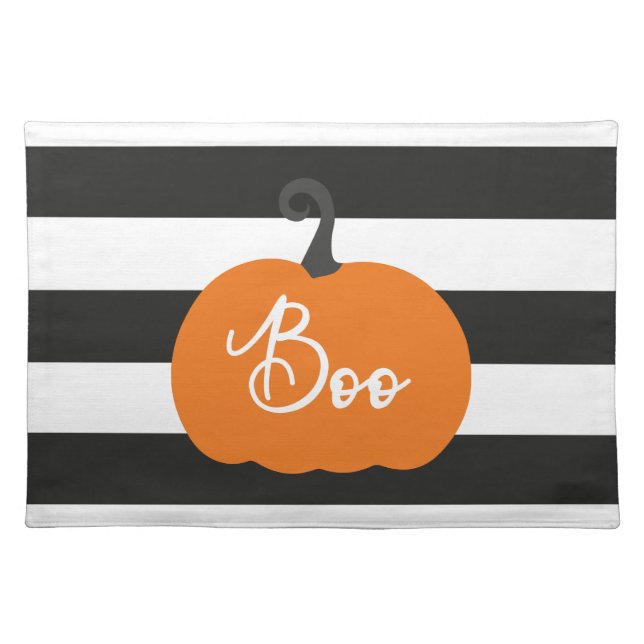 "Boo" Pumpkin Halloween Cloth Placemat (Front)