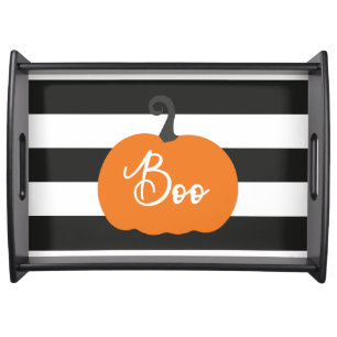 "Boo" Pumpkin Halloween Serving Tray