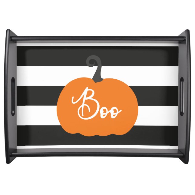 "Boo" Pumpkin Halloween Serving Tray (Front)