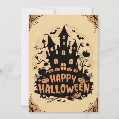 Boo Pumpkin Happy Halloween card 
