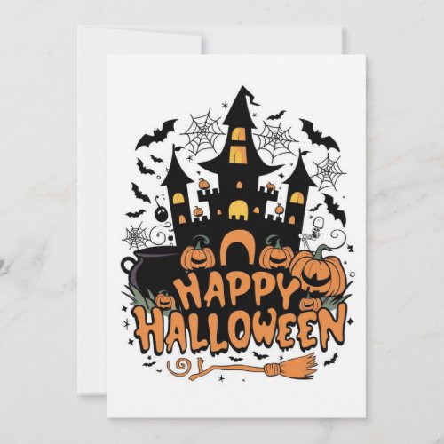 Boo Pumpkin Happy Halloween Holiday Card