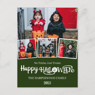 Boo pumpkin jack-o-lantern Halloween Photo Collage Holiday Postcard