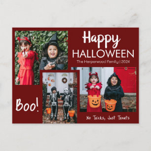 Boo pumpkin jack-o-lantern Halloween Photo Collage Holiday Postcard