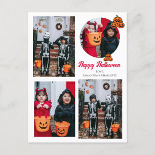 Boo pumpkin jack-o-lantern Halloween Photo Collage Holiday Postcard