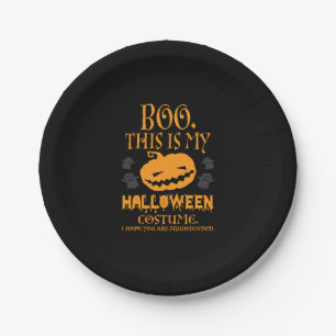 Boo Pumpkin Sarcastic Funny Halloween Costume Paper Plates