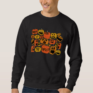 Boo Pumpkins Fall Vibes Jack O Lantern Halloween Sweatshirt
