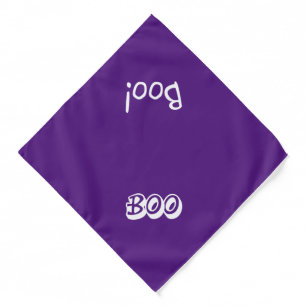Boo purple cute typography reversible Halloween Bandana