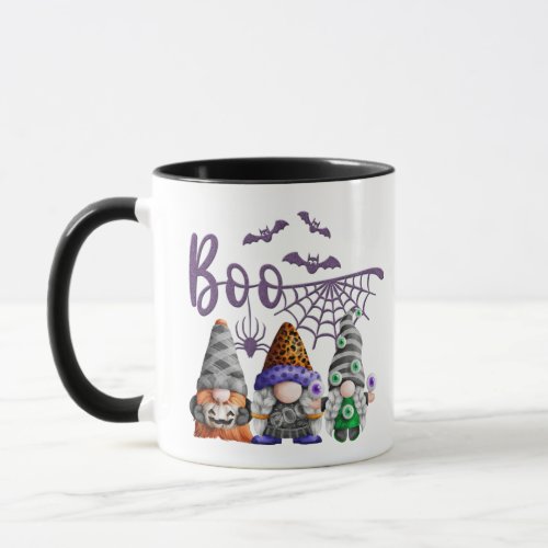 Boo Purple Glitter Halloween Gnomes Mug