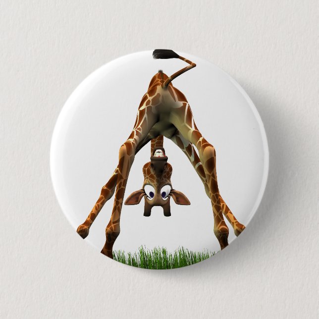 Boo! Says Olympia Giraffe. Pinback Button (Front)
