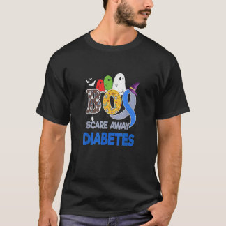 Boo Scare Away Diabetes Halloween day T-Shirt