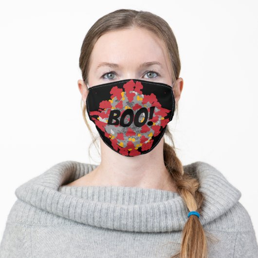 BOO! Scary Covid-19 Halloween Adult Cloth Face Mask (Worn)