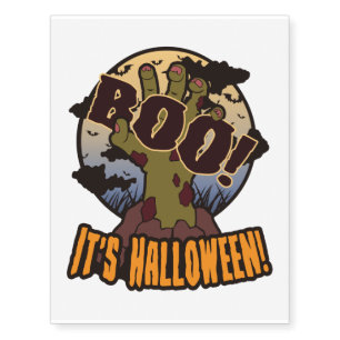 Boo! Scary & Creepy Zombie Hand - Halloween Gift Temporary Tattoos