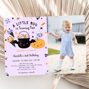 Boo Second Birthday A Little Boo Is Turning Two Invitation