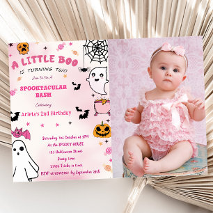 Boo Second Birthday Our Little Boo Is Turning Two Invitation