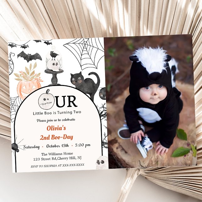 Boo Second Birthday Our Little Boo Is Turning Two Invitation (Creator Uploaded)