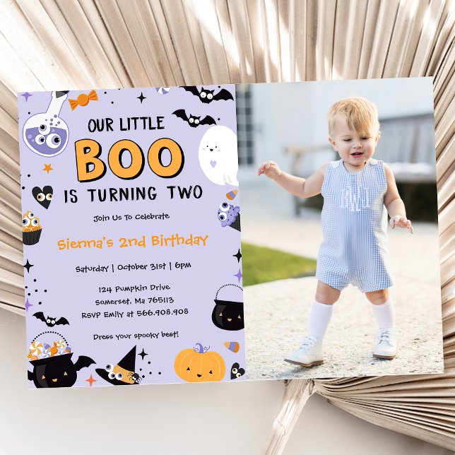 Boo Second Birthday Our Little Boo Is Turning Two Invitation (Creator Uploaded)