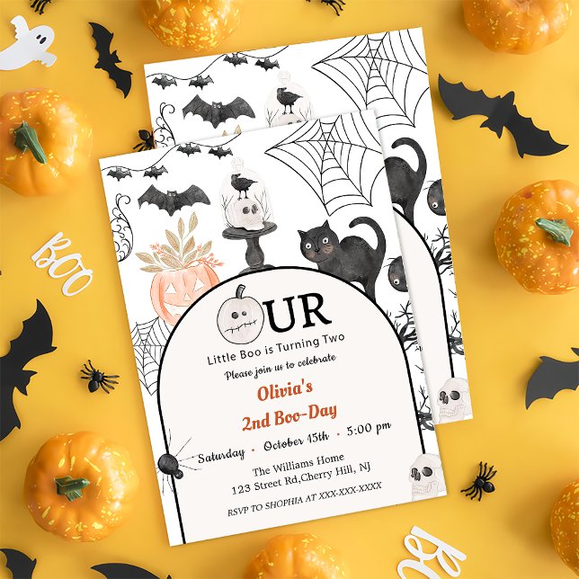 Boo Second Birthday Our Little Boo Is Turning Two Invitation (Creator Uploaded)