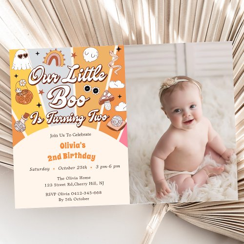 Boo Second Birthday Our Little Boo Is Turning Two Invitation