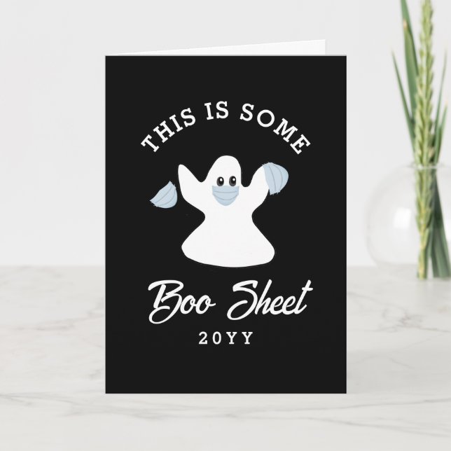Boo Sheet Funny Ghost Halloween Quote Custom Card (Front)