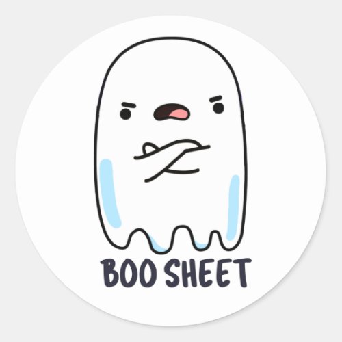 Boo Sheet Funny Halloween Ghost Pun  Classic Round Sticker