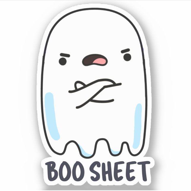 Boo Sheet Funny Halloween Ghost Pun  Sticker (Front)