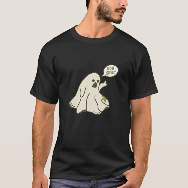 Boo Sheet - Funny Sacastic Ghost T-Shirt (Front)