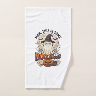 Boo Sheet Ghost Pumpkin Halloween Moon Cauldron Hand Towel