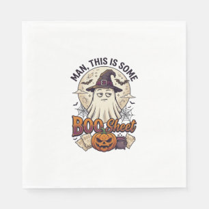 Boo Sheet Ghost Pumpkin Halloween Moon Cauldron Napkins