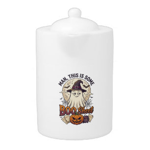 Boo Sheet Ghost Pumpkin Halloween Moon Cauldron Teapot