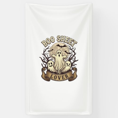 Boo Sheet Lover Halloween Ghosts Moon Bats_1 Banner