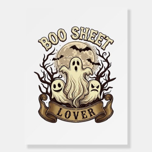 Boo Sheet Lover Halloween Ghosts Moon Bats_1 Foam Board