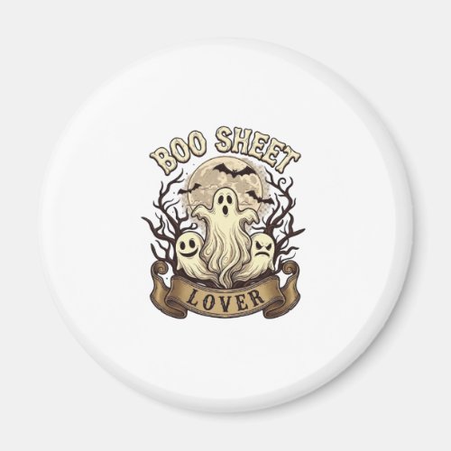 Boo Sheet Lover Halloween Ghosts Moon Bats_1 Magnet