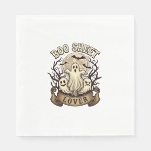 Boo Sheet Lover Halloween Ghosts Moon Bats_1 Napkins