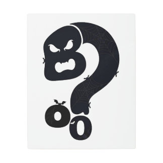 Boo Skull Question Mark Metal Print