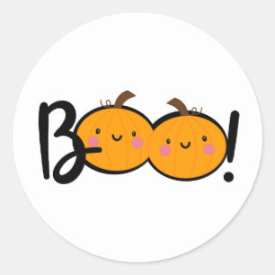 Boo Smiling Pumpkin Halloween Stickers