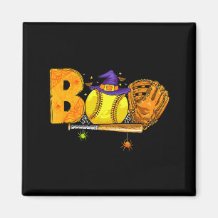 Boo Softball Player Catcher Tcher Funny Halloween Magnet