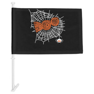 Boo Spider Web Funny Cute Spider Web Graphic Car Flag