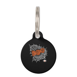 Boo Spider Web Funny Cute Spider Web Graphic Pet ID Tag