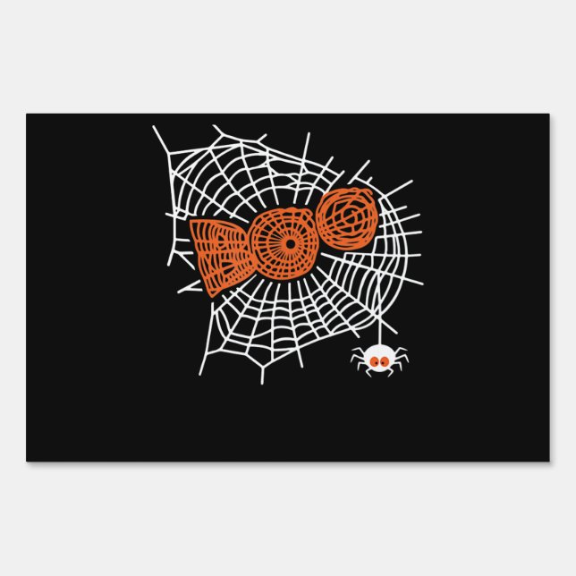 Boo Spider Web Funny Cute Spider Web Graphic Sign (Front)
