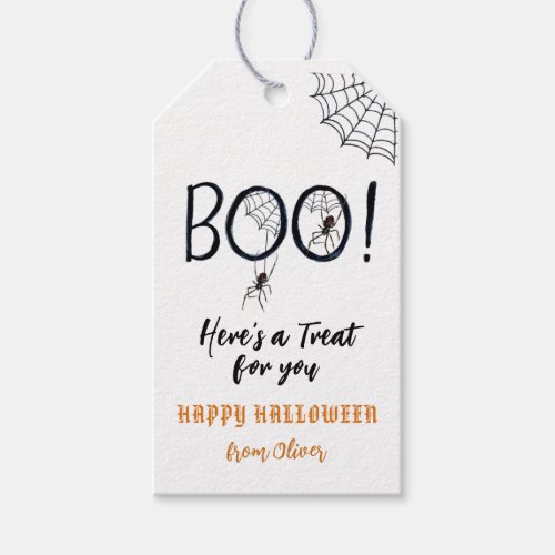 BOO Spiders  Spider Web Halloween Favor Gift tags