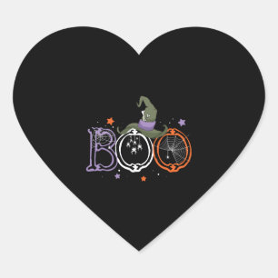 Boo Spiders Witch Hat Halloween Costume Cool Gifts Heart Sticker