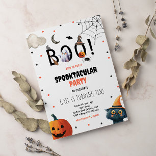 Boo Spooktacular Halloween Kids Birthday Invitation