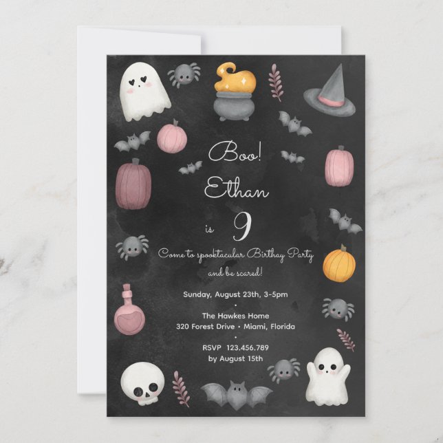 Boo! Spooktacular kids birthday party Invitation (Front)